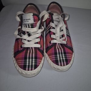 Kate Spade Kids Plaid Sneakers - Pink and Black